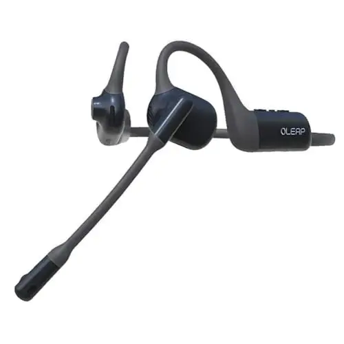 OLEAP gray open-ear wireless headphones with microphone