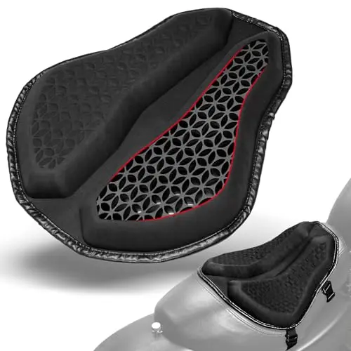 Amazicha Universal Motorcycle Seat Cushion with contoured design