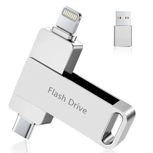 KELIMUTU silver 512GB 3-in-1 flash drive for iPhone and Android