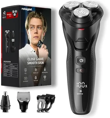 rategist 3-in-1 electric shaver for beard, nose, and sideburns