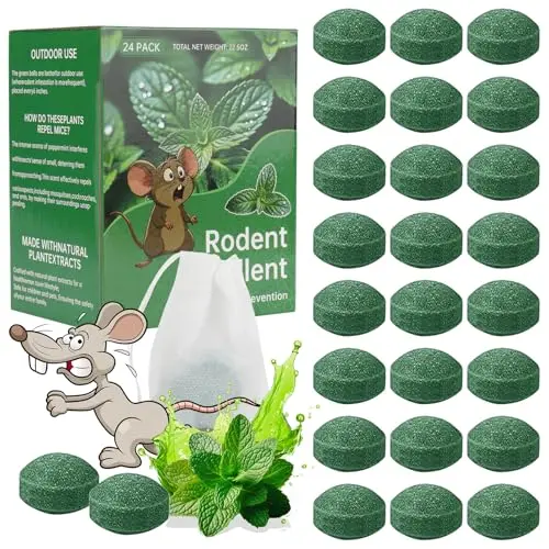 Nihasker pack of 24 peppermint and lemon rodent repellent balls