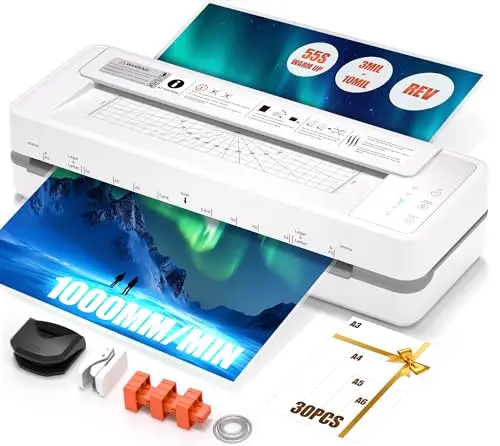 CHILINO white 13-inch commercial laminator machine with LCD display