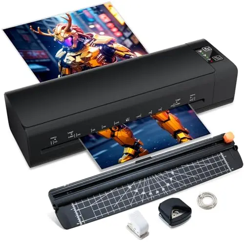 IBZDI black compact laminator machine with built-in accessories