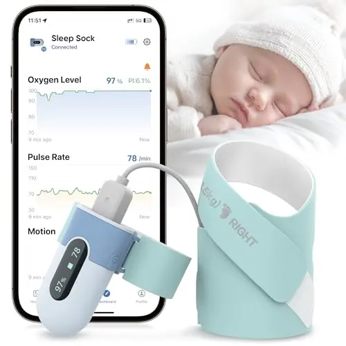 NatEmbrace white baby sleep sock monitor with display