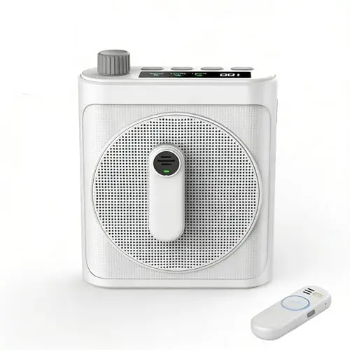 VEVARUN PA108 wireless voice amplifier with two magnetic lavalier microphones