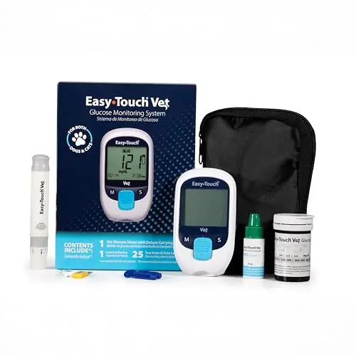 Easy Touch pet glucose monitoring starter kit with dual code chips for dogs and cats.
