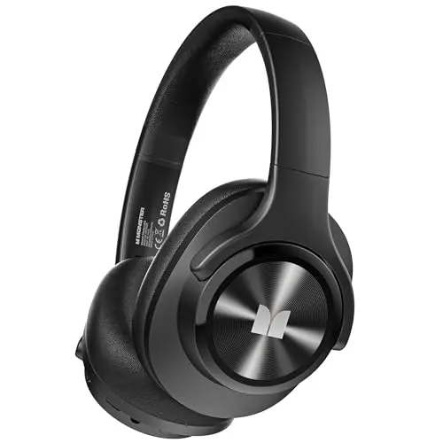 Monster Mission 200 black foldable over-ear Bluetooth headphones