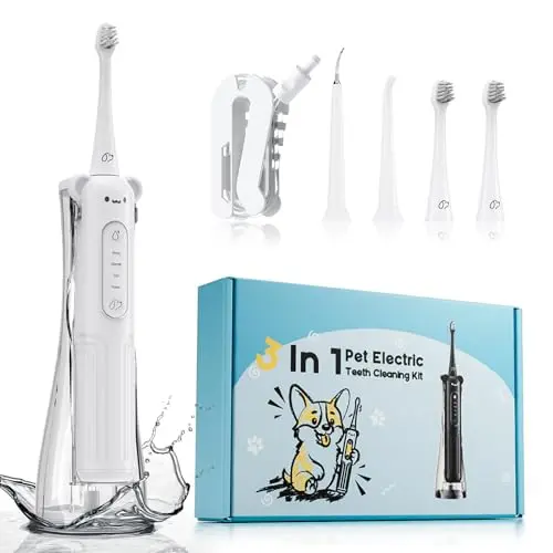 UNINGOPI 3-in-1 Dog Electric Toothbrush and Water Flosser Kit