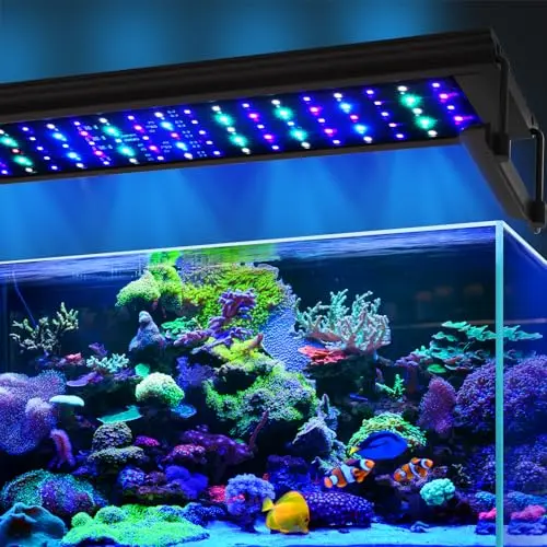 ZUOCHEN 36W black brushed aluminum aquarium light with touch timer