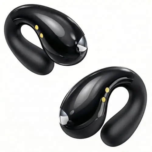Boytond Ultra Open Ear Earbuds in Obsidian Black showing clip-on design
