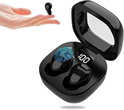 Mudtun Invisible Sleep Earbuds in deep black, showing ultra-compact design